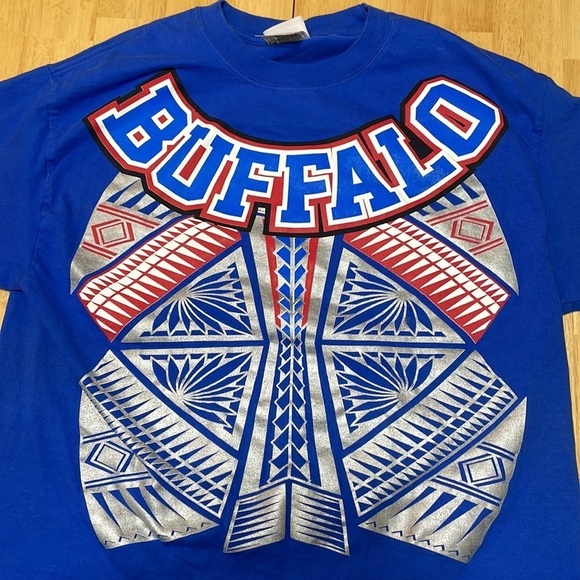 Retro Buffalo Bills Aztec mens large script fan gear unique colorful - Picture 4 of 7